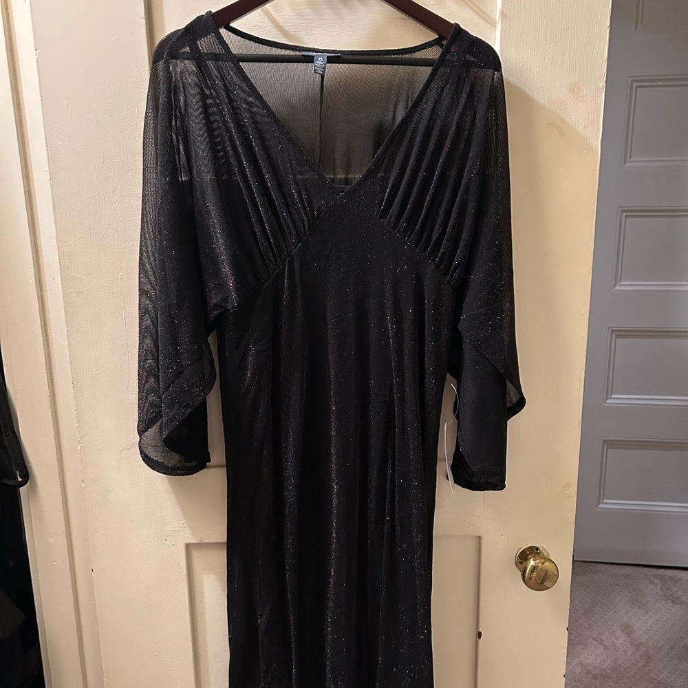 Modcloth Black Glittery Mesh Dress